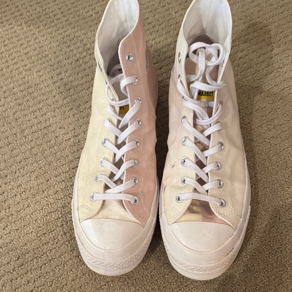 Converse High-Tops in Light Pink and Cream - Picture 2 of 6